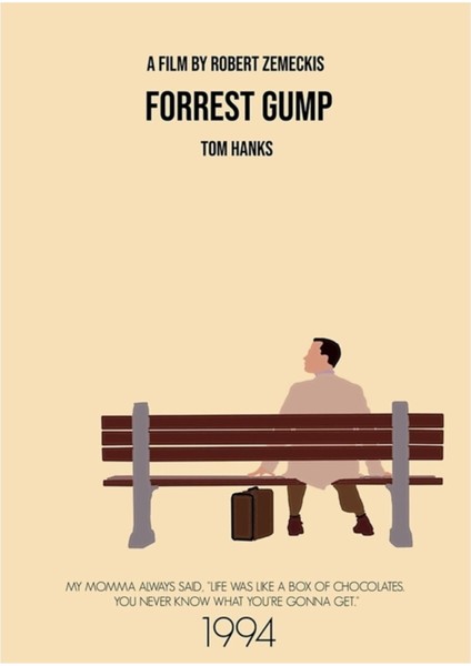 Forrest Gump Minimalist Film Posteri Tablo Ahşap Poster Dekoratif