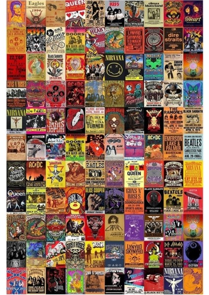 Rock Grubu Posterleri Tablo Ahşap Poster Dekoratif
