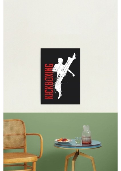 Kickboks Tablo Ahşap Poster Dekoratif