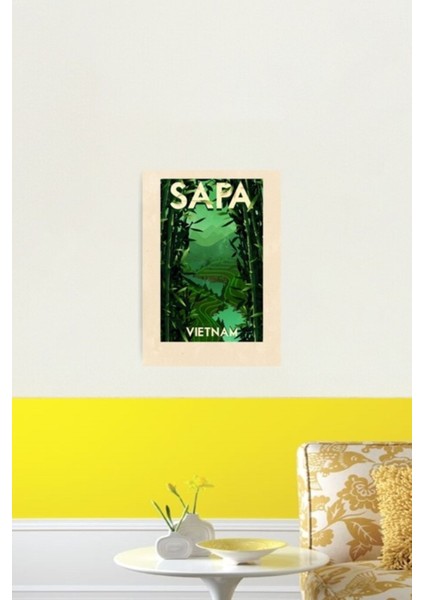 Seyahat Posteri - Sapa Vietnam Tablo Ahşap Poster Dekoratif fiyatları