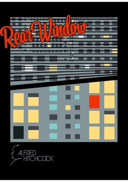 Hitchcock - Rear Window Tablo Ahşap Poster Dekoratif