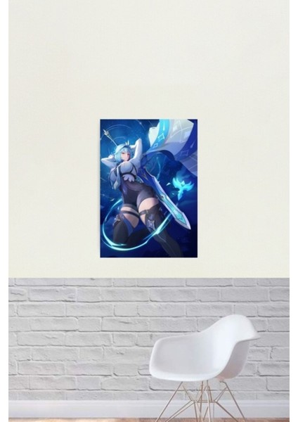 Eula Genshin Etkisi Tablo Ahşap Poster Dekoratif fiyatları
