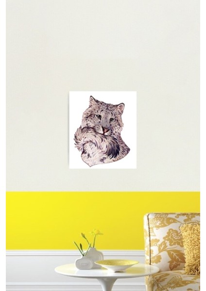 Kar Leoparı Portre Tablo Ahşap Poster Dekoratif fiyatları