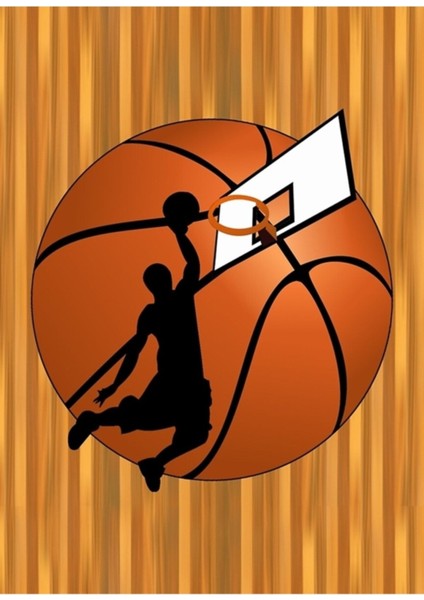 Smaç Smaçlı Basketbolcu Tablo Ahşap Poster Dekoratif
