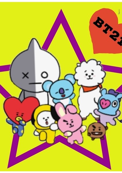 BT21 Bebek Seti Tablo Ahşap Poster Dekoratif KOD3694