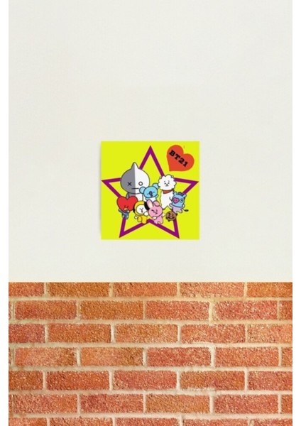 BT21 Bebek Seti Tablo Ahşap Poster Dekoratif KOD3694