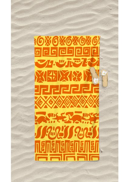 Renkli Etnik Desenli Plaj Deniz Havlusu