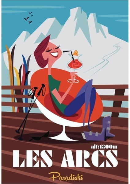 Les Arcs Poster Tablo Ahşap Poster Dekoratif