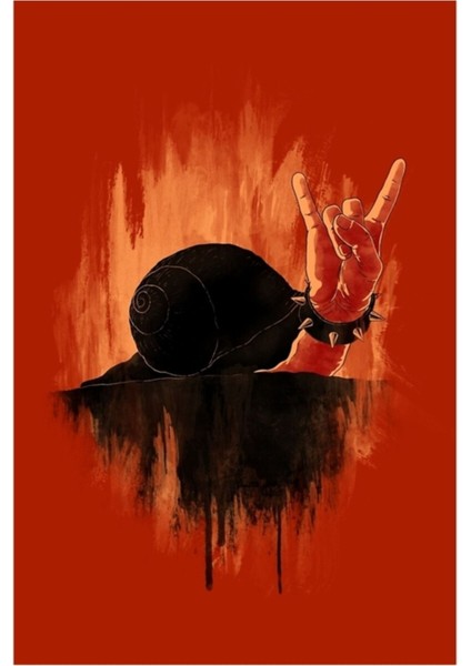 Kaya Sert Salyangoz Tablo Ahşap Poster Dekoratif