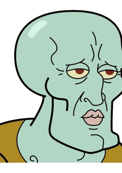 Yakışıklı Squidward Tişört Tablo Ahşap Poster Dekoratif