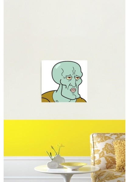 Yakışıklı Squidward Tişört Tablo Ahşap Poster Dekoratif