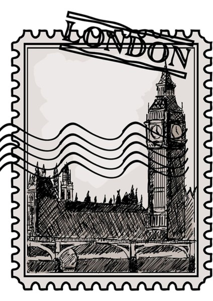 Londra Posta Damgası Tablo Ahşap Poster Dekoratif