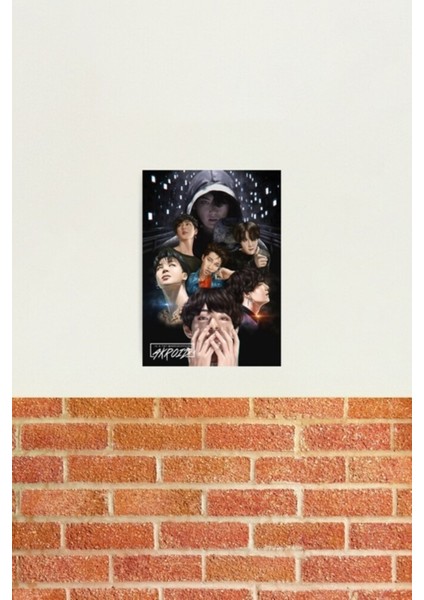 Bts Fake Love Fanart Poster Tablo Ahşap Poster Dekoratif KOD1390