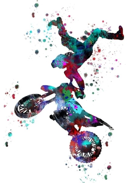 Motokros Arazi Motosikleti, Arazi Motosikleti, Spor Bisikleti, Motokros, Binici Tablo Ahşap Poster