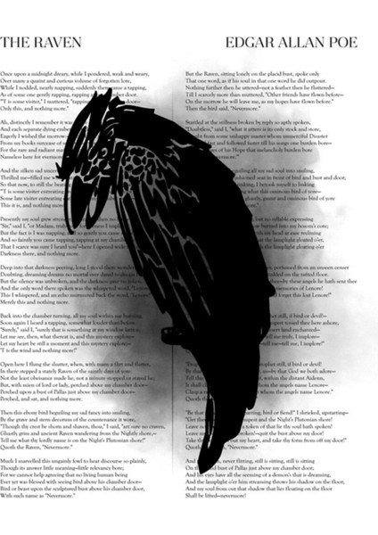 Kuzgun - Edgar Allan Poe Tablo Ahşap Poster Dekoratif
