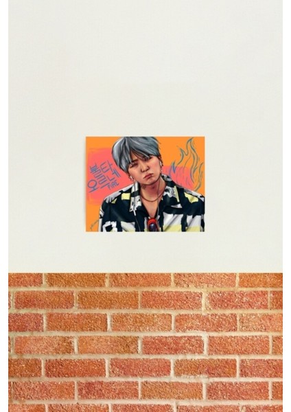 Yoongi Fanart Tablo Ahşap Poster Dekoratif KOD4212