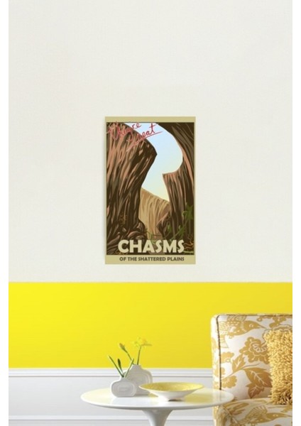 Parçalanmış Ovaların Uçurumları Seyahat Posteri Tablo Ahşap Poster Dekoratif