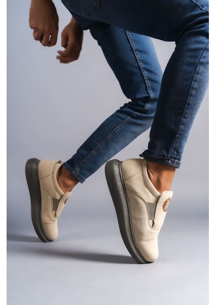 Hippo Bağcıksız Süet Erkek Günlük Sneaker Ayakkabı Gt Bej