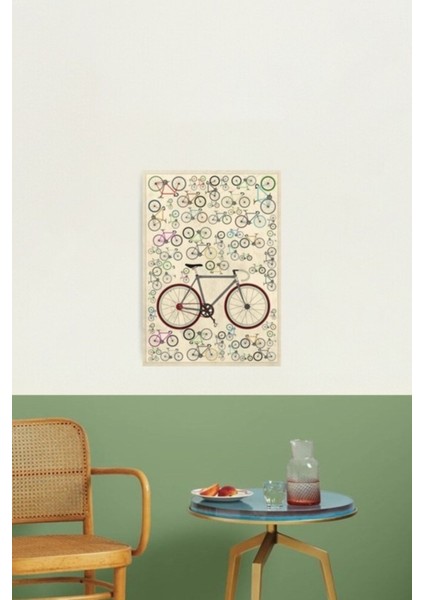 Aşk Fixie Yol Bisikleti Tablo Ahşap Poster Dekoratif