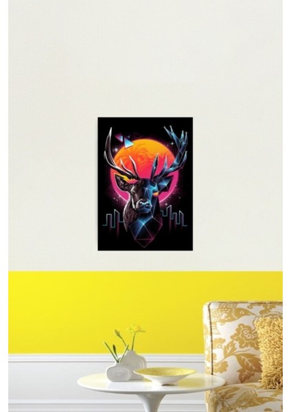 Rad Stag Tablo Ahşap Poster Dekoratif fiyatları