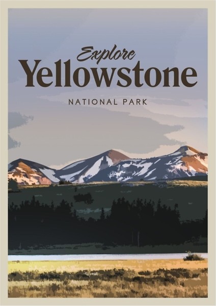 Yellowstone Milli Parkı Tablo Ahşap Poster Dekoratif