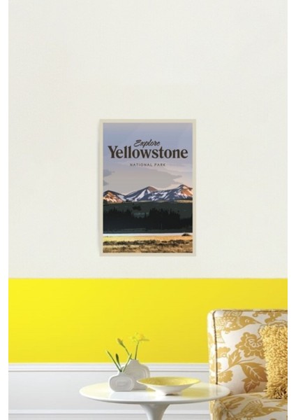 Yellowstone Milli Parkı Tablo Ahşap Poster Dekoratif