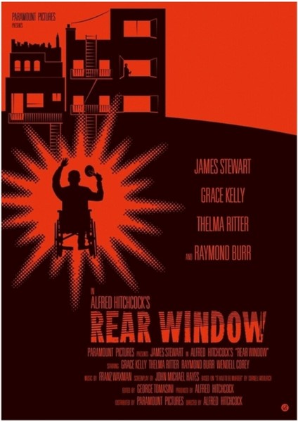 Alfred Hitchcock'un Arka Cam Tablo Ahşap Poster Dekoratif