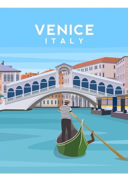 Venedik, Italya - Rialto Köprüsü ve Büyük Kanal Tablo Ahşap Poster Dekoratif