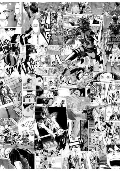 Haikyuu Manga Panel Kolaj Tablo Ahşap Poster Dekoratif