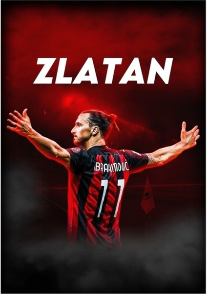 Zlatan Ibrahimovic (Ac Milan) Tablo Ahşap Poster Dekoratif