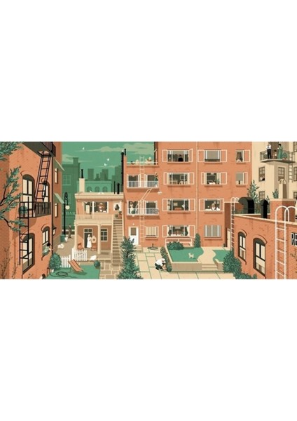 Hitchcock'un Arka Penceresi - Greenwitch Village New York Tablo Ahşap Poster Dekoratif