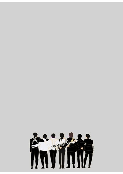 Bts Ot7 Illüstrasyon Tablo Ahşap Poster Dekoratif KOD2560