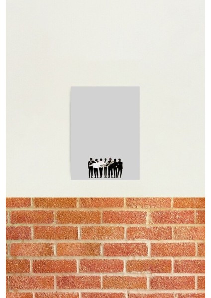 Bts Ot7 Illüstrasyon Tablo Ahşap Poster Dekoratif KOD2560