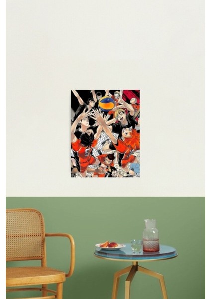 Haikyuu Karasuno Tablo Ahşap Poster Dekoratif