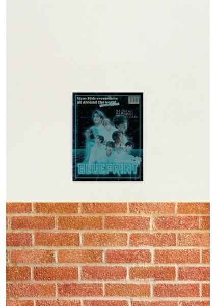 Blue Print Stray Kids Estetik Tablo Ahşap Poster Dekoratif KOD1171 fiyatları