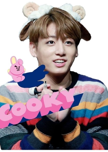 Bts- Jungkook, BT21 Karakter Çerezi ile Tablo Ahşap Poster Dekoratif KOD463