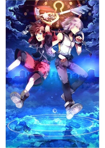 Sora & Riku Tablo Ahşap Poster Dekoratif