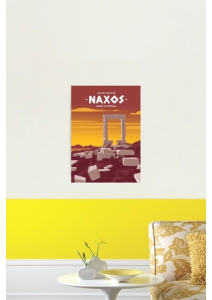 Portara, Naxos'ta Gün Batımı (Gr) Tablo Ahşap Poster Dekoratif fiyatları