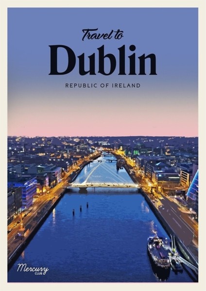 Dublin Tablo Ahşap Poster Dekoratifnı Ziyaret Edin