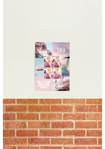 Rap Monster - Pembe Düzenleme Tablo Ahşap Poster Dekoratif KOD1168