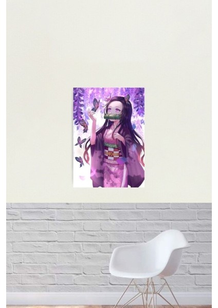 Sevimli Nezuko Demon Slayer - Kimetsu No Yaiba Tablo Ahşap Poster Dekoratif