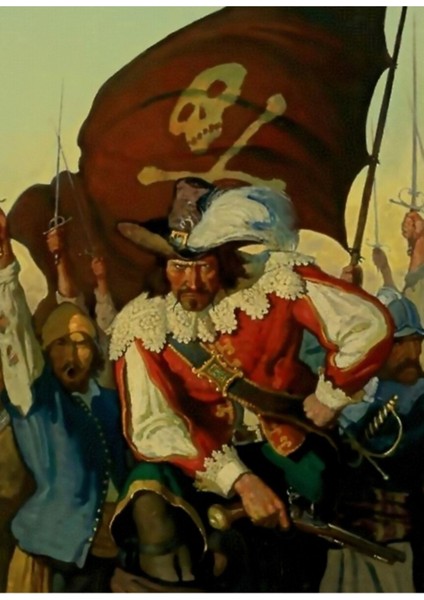 Nc Wyeth'ten Pirate Art'ı “ayakta Durun ve Teslim Edin” Tablo Ahşap Poster Dekoratif