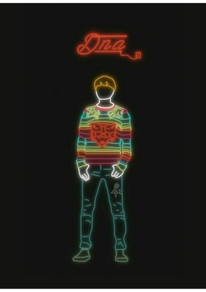 Bts Dna Lıne Art Tablo Ahşap Poster Dekoratif KOD3506