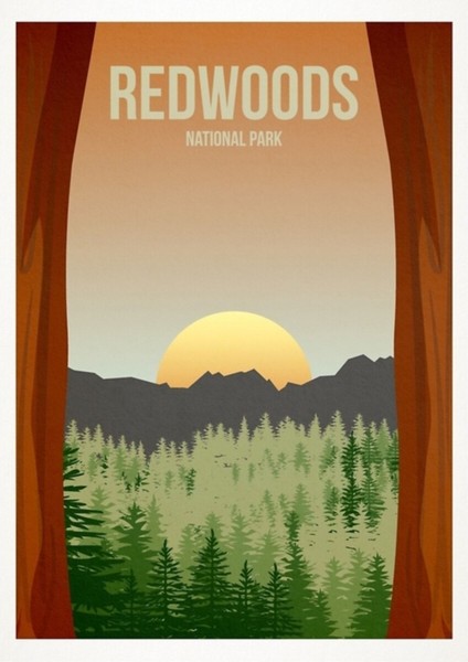 Redwoods Ulusal Parkı Tablo Ahşap Poster Dekoratif