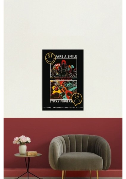 Stıfı Poster Sahte Bir Gülümseme Tablo Ahşap Poster Dekoratif