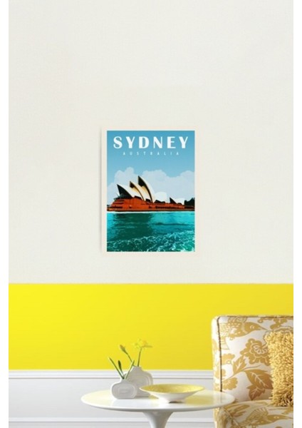Sidney Seyahat Opera Binası Sidney Manzarası Avustralya Tablo Ahşap Poster Dekoratif fiyatları