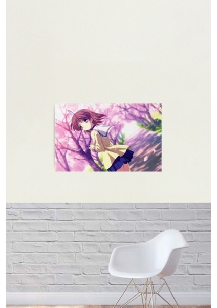 Nagisa Kış Üniforma Rengi - Clannad Tablo Ahşap Poster Dekoratif