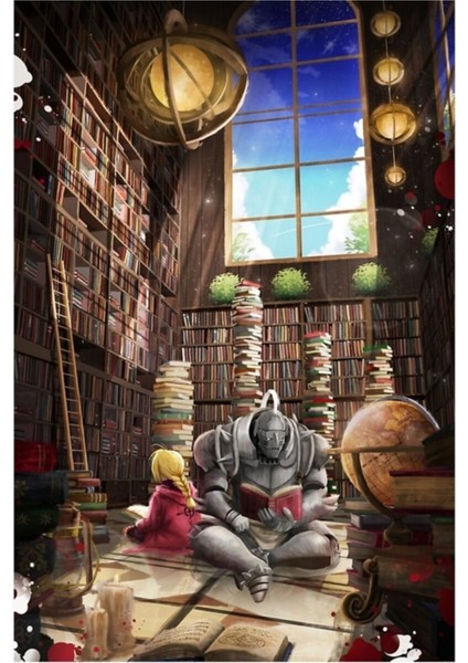 Kütüphane Simyacı Tablo Ahşap Poster Dekoratif