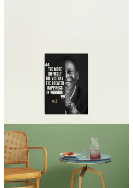 Pele Cümle Tablo Ahşap Poster Dekoratif