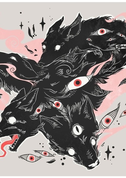 Çok Gözlü Vahşi Kurtlar Tablo Ahşap Poster Dekoratif